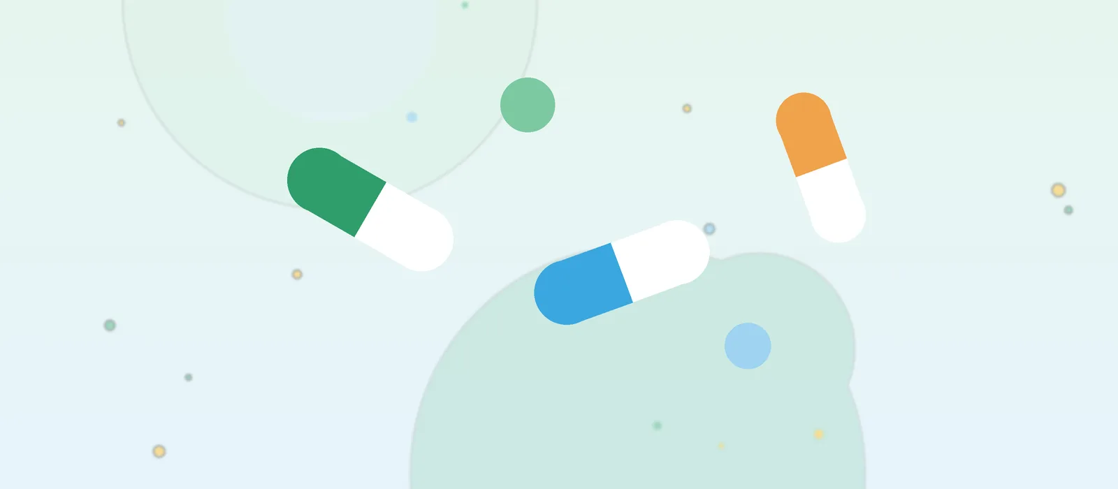 Flat illustration of allergy medicine capsules