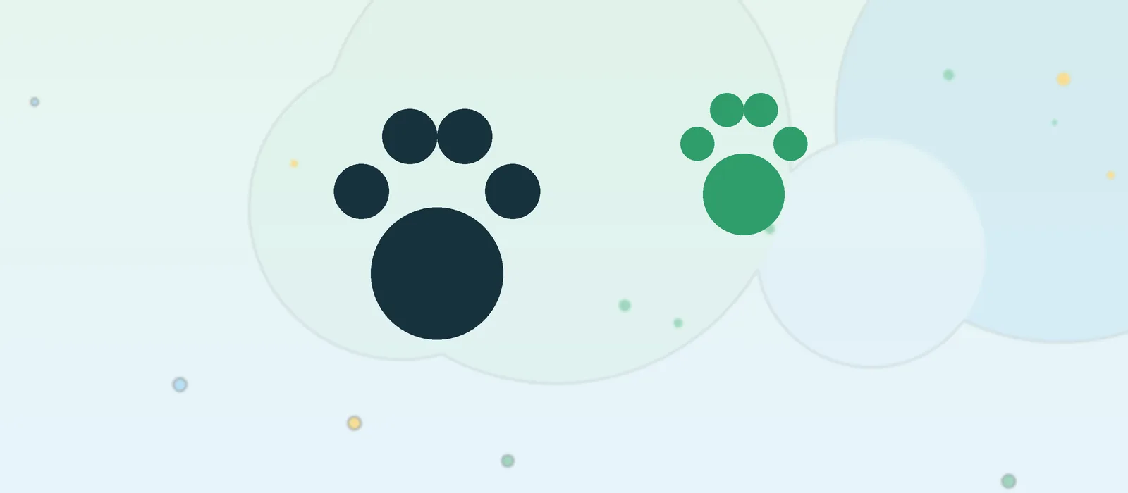 Flat illustration of paw prints