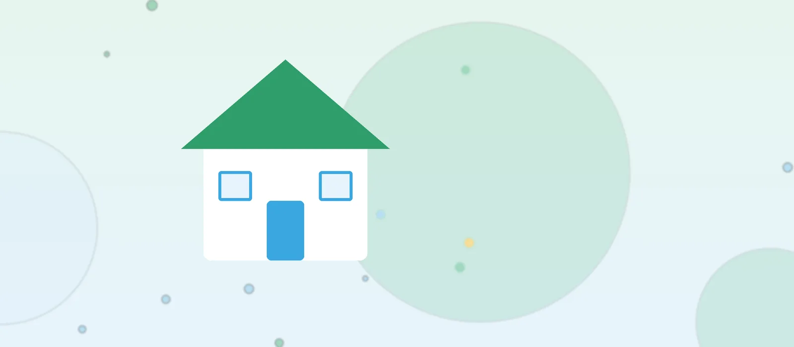Flat illustration of a simple house representing indoor dust