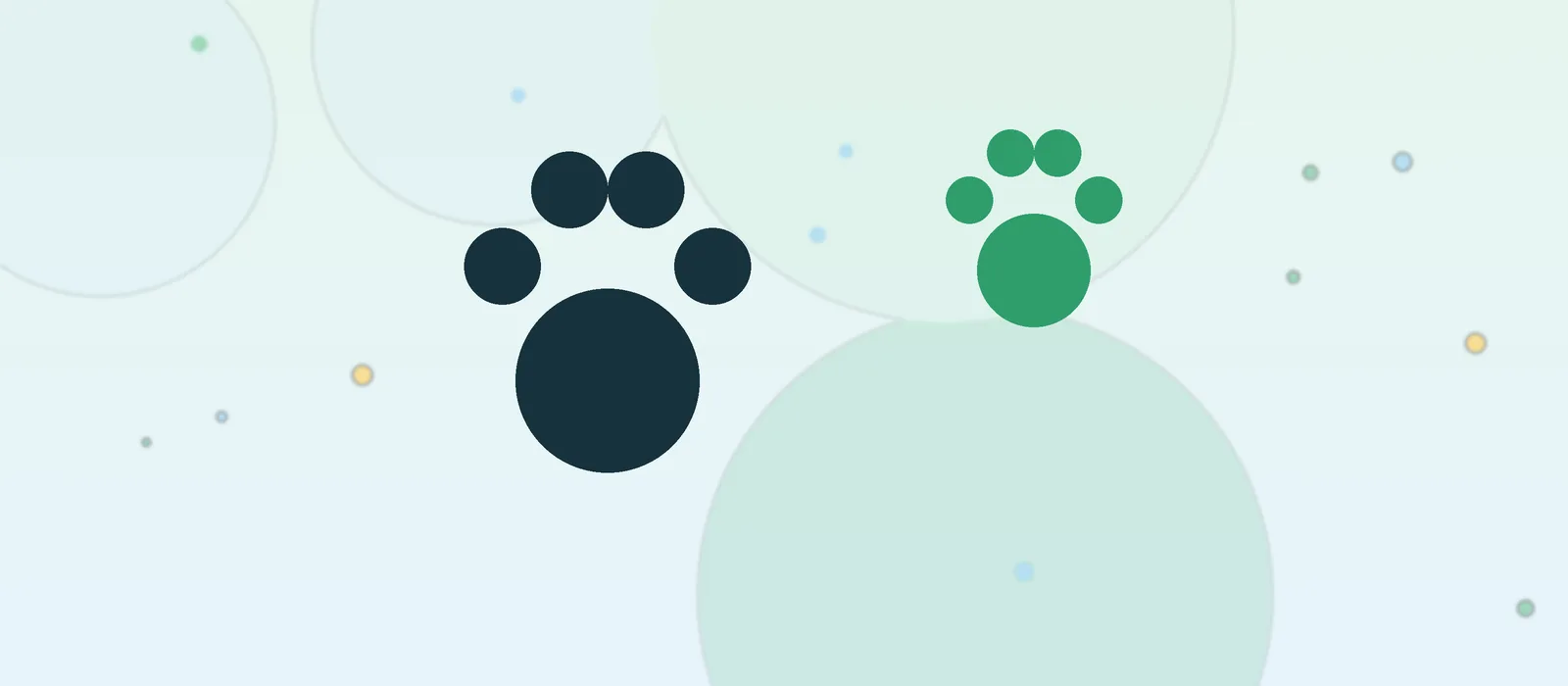 Flat illustration of pet paw prints