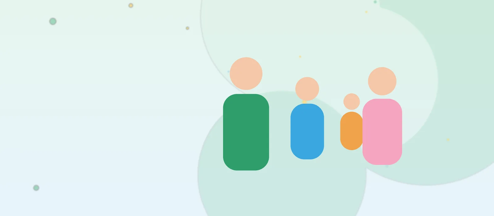 Flat illustration of a family of four