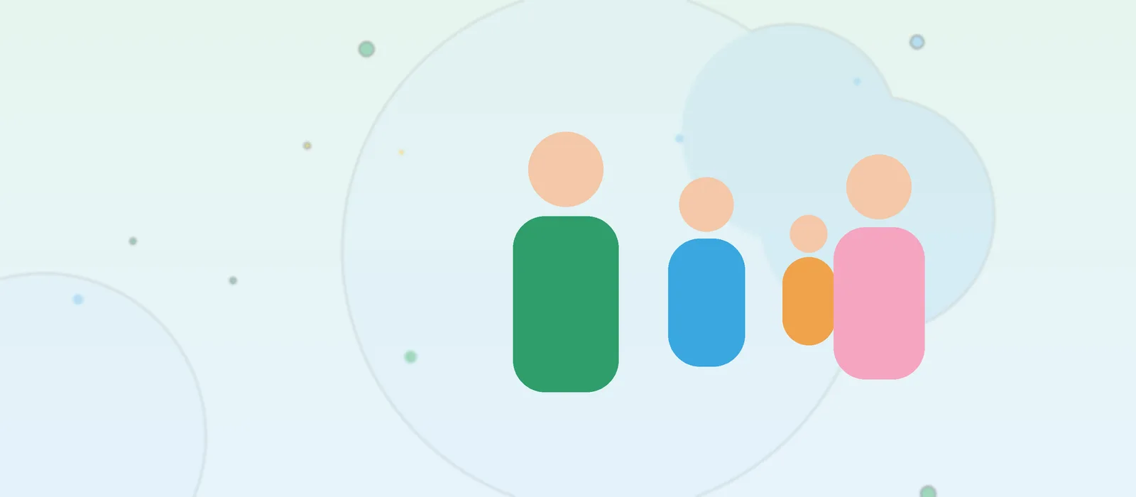 Flat illustration of a family with a teenager